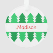 Eenvoudig Rood Kerstmis Groen Boom Ontwerp Ornament (achterkant)