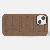 Eenvoudig rood, leder iPhone hoesje (Achterkant horizontaal)