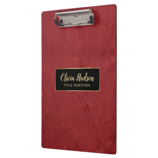 Eenvoudig rood leer klembord (Links)