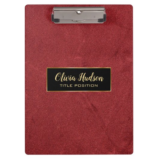 Eenvoudig rood leer klembord (Voorkant)