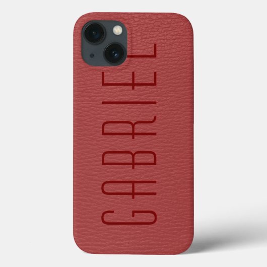 Eenvoudig rood met leder Case-Mate iPhone case (Achterkant)