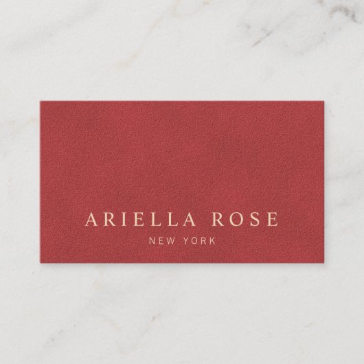 Eenvoudig rood Minimal, Elegant  Professional Visitekaartje (Voorkant)