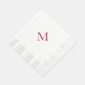Eenvoudig rood monogram Bedacht Luncheon Servet (Hoek)