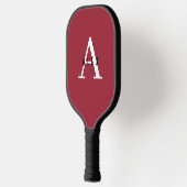 Eenvoudig Rood Monogram Naam + Initiaal Pickleball Paddle (Links)