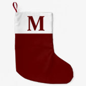 Eenvoudig rood monogram, op maat gemaakt voor Kers Kleine Kerstsok (Voorkant)