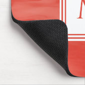 Eenvoudig rood Oranje subtiel marmer modern monogr Muismat (Hoek)