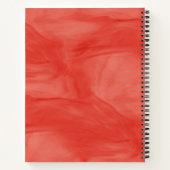Eenvoudig rood Oranje subtiel marmer modern monogr Notitieboek (Achterkant)