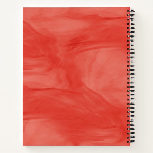 Eenvoudig rood Oranje subtiel marmer modern monogr Notitieboek (Achterkant)