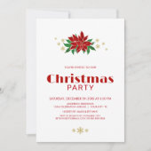 Eenvoudig rood poinsettia kerstfeest kaart