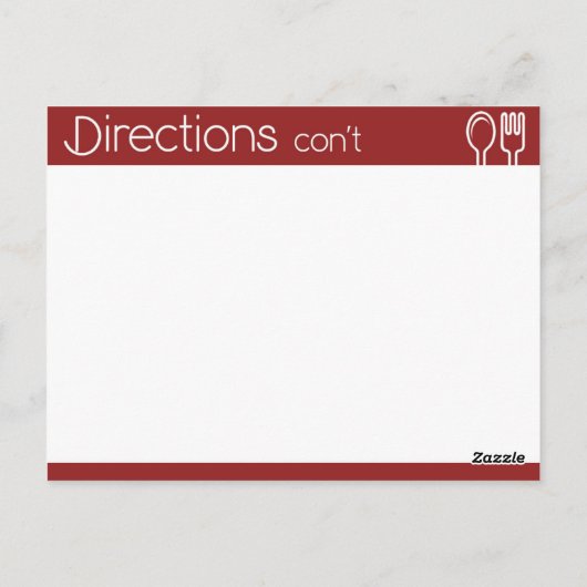 Eenvoudig rood recept zonder lijn briefkaart (Achterkant)