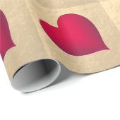 Eenvoudig rood Roos Gold Wrapping Papier (Rol Hoek)