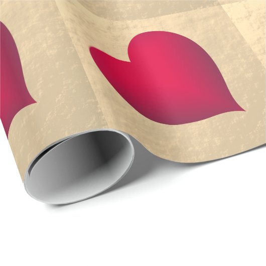 Eenvoudig rood Roos Gold Wrapping Papier (Rol Hoek)