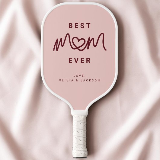 Eenvoudig Rood Roze Schattig Script Modern Beste M Pickleball Paddle
