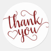 Eenvoudig rood script | Cherry Flourish Baby showe Ronde Sticker (Voorkant)