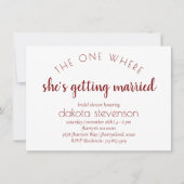 Eenvoudig rood script | Een waar ze gaat trouwen Kaart (Voorkant)