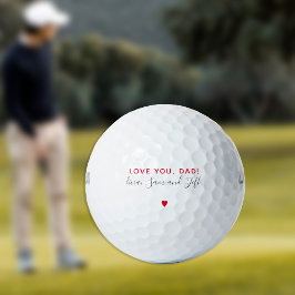 Eenvoudig rood script en hart golfer add handteken golfballen