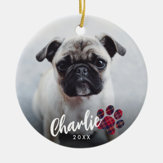 Eenvoudig rood speldehandschrift keramisch ornament (Voorkant)