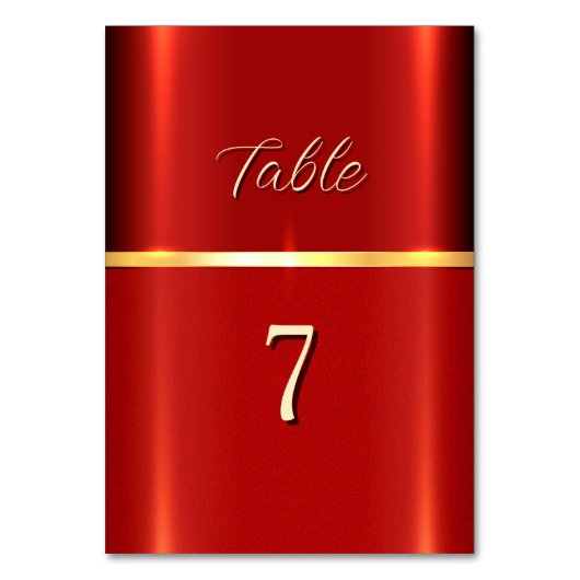 Eenvoudig rood tabelnummer kaart
