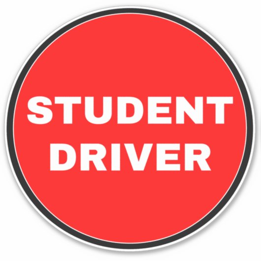 [Eenvoudig rood teken] Student Driver Sticker (Voorkant)