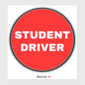 [Eenvoudig rood teken] Student Driver Sticker (Vel)