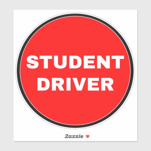 [Eenvoudig rood teken] Student Driver Sticker (Vel)