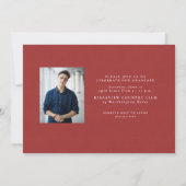 Eenvoudig rood tweed lijst classic foto afstuderen kaart (Achterkant)