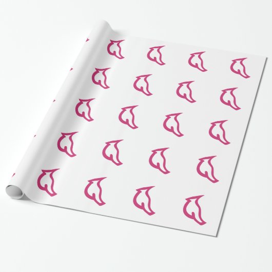 Eenvoudig rood-vogelpakpapier cadeaupapier (Uitgerold)