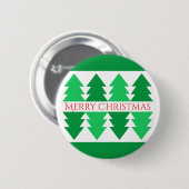 Eenvoudig rood vrolijk kerstgroen boomontwerp ronde button 5,7 cm (Voorkant /achterkant)