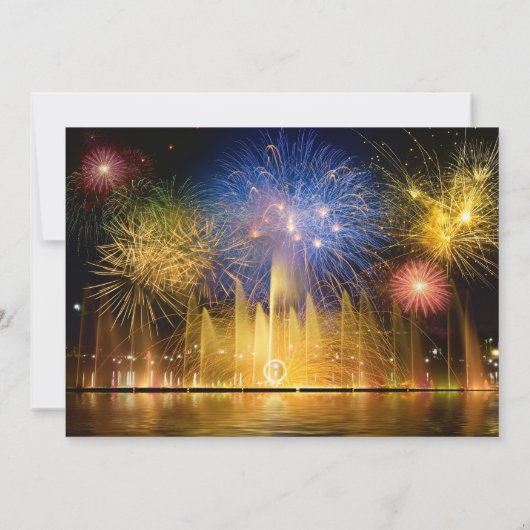 Eenvoudig Rood vuurwerk nieuw jaar Kaart (Achterkant)