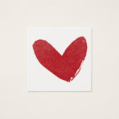 Eenvoudig, rood, Waterverf hart 03 Notitiekaarten Vierkante Visitekaartjes (Voorkant)