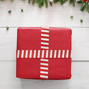 Eenvoudig Rood Whimsical Gestreepte Lieve Minimali Satijnen Lint
