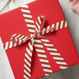Eenvoudig Rood Whimsical Gestreepte Lieve Minimali Satijnen Lint
