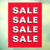 Eenvoudig rood winkelvenster Decimaal venster Raamsticker (Vel 3)