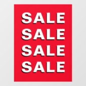 Eenvoudig rood winkelvenster Decimaal venster Raamsticker (Vel)