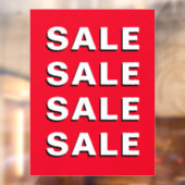 Eenvoudig rood winkelvenster Decimaal venster Raamsticker (Vel 2)