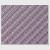 Eenvoudig rood wit blauw gestreept inpakpapier (Vlak)