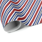 Eenvoudig rood wit blauw gestreept inpakpapier (Rol Hoek)