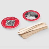 Eenvoudig Rood Wit Digitaal Contact QR Code Foto Handwaaier (Niet-gemonteerd)