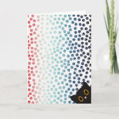 Eenvoudig Rood Wit En Blauw Pootjes Grappig Zwart Kaart (Voorkant)