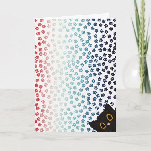 Eenvoudig Rood Wit En Blauw Pootjes Grappig Zwart  Kaart (Voorkant)