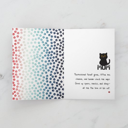 Eenvoudig Rood Wit En Blauw Pootjes Grappig Zwart  Kaart (Binnen)