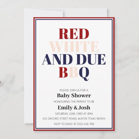 Eenvoudig Rood Wit en Verschuldigd 4 juli Patriott Kaart (Voorkant)