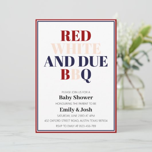 Eenvoudig Rood Wit en Verschuldigd 4 juli Patriott Kaart (Staand voorkant)