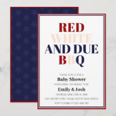 Eenvoudig Rood Wit en Verschuldigd 4 juli Patriott Kaart (Voorkant / Achterkant)