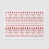 Eenvoudig rood/wit kerstpictogram tissuepapier (Voorkant)
