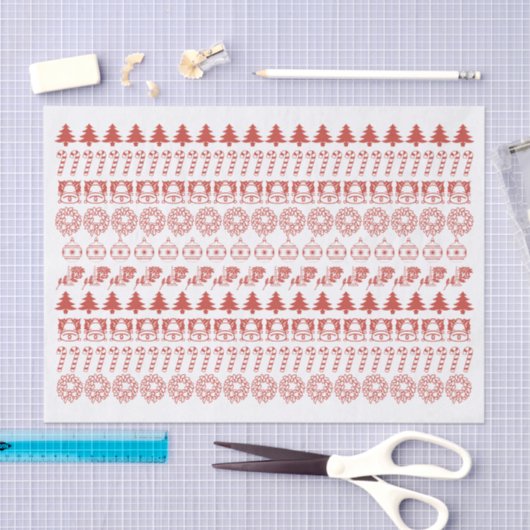 Eenvoudig rood/wit kerstpictogram tissuepapier (Craft)