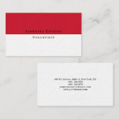Eenvoudig Rood Wit Minimalistisch Creatief Modern Visitekaartje (Voorkant / Achterkant)