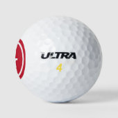 Eenvoudig rood wit monogram met cirkelrand golfballen (Logo)