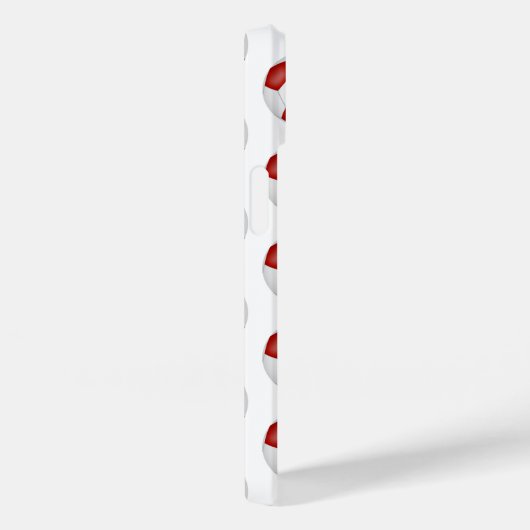 Eenvoudig rood wit voetballen patroon monogram Case-Mate iPhone case (Achterkant / Rechts)