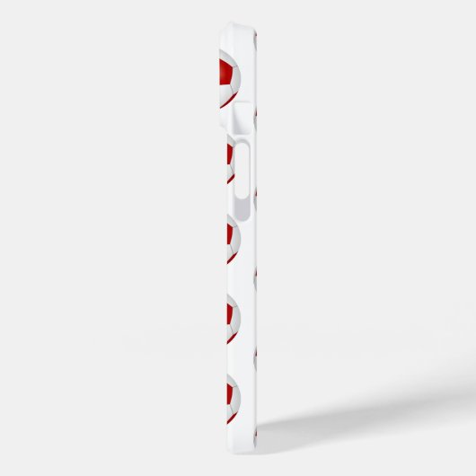 Eenvoudig rood wit voetballen patroon monogram Case-Mate iPhone case (Achterkant / Links)